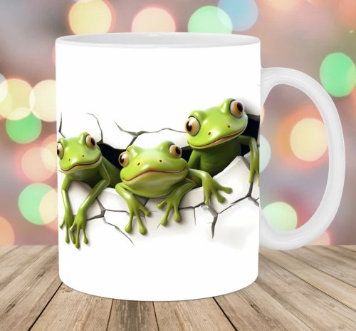 3D Three Frogs Mug