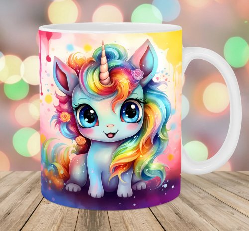 Colourful Neon Baby Unicorn Mug 